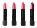 Set of different professional bright lipsticks for makeup Royalty Free Stock Photo