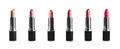 Set of different professional bright lipsticks for makeup Royalty Free Stock Photo