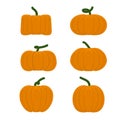 Set different pumpkins. Vegetables for Halloween.