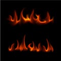 Set of Different Red Fire Flame Bonfire