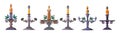 Set of different Retro candlestick and candelabras