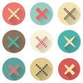 Set of different retro crosses and tics. Royalty Free Stock Photo