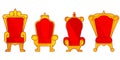 Set of different royal thrones.