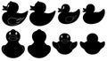 Set of different rubber ducks Royalty Free Stock Photo