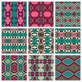 Set of different seamless colored vintage