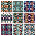 Set of different seamless colored vintage