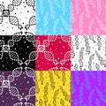 Set of different seamless patterns with dna molecules