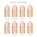 Set of different shapes of nails Royalty Free Stock Photo