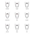 Set of different shapes of nails on white. Nail shape icons. Royalty Free Stock Photo
