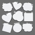 Set of different shapes paper stickers with tape Royalty Free Stock Photo