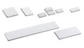 A set of different size computer keyboard button in white color isolated on white background Royalty Free Stock Photo