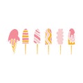 Set of different size ice creams. Vector illustration