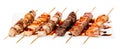 Set of different skewers kebab shashlik isolated on white Royalty Free Stock Photo