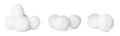 Set of different snowballs on white background. Banner design Royalty Free Stock Photo