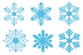 Set of different snowflakes