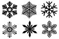 Set of different snowflakes