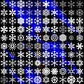 A set of different snowflakes.Vector illustration.A collection of snow patterns for decoratingwebsites,winter banners,shop windows