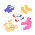 Set of different socks. Flat vector illustration