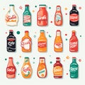 Set of different soda cans isolated on white background. Vector illustration Royalty Free Stock Photo