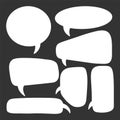Set of different speech bubbles, cartoon talking message template Royalty Free Stock Photo