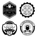 Set of different sports and fitness black and white logo templates