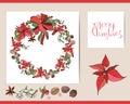 Set with different square Christmas festive templates