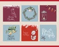 Set with different square Christmas templates