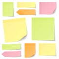 Set Of Different Sticky Notes Light Yellow Green Pink Orange