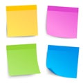 Set different sticky papers isolated, collection colored stick note, notes with shadow, colorful blank sticky post it notes Royalty Free Stock Photo