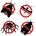 Set of different stop mosquito sign vector illustration