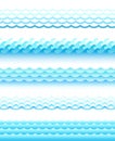 Set of different style water waves. Royalty Free Stock Photo