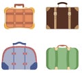 Set of different suitcases