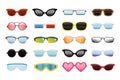 Set of different sun glasses Royalty Free Stock Photo