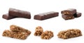 Set of different sweet protein bars Royalty Free Stock Photo