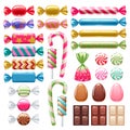 Set of different sweets. Assorted candies. Royalty Free Stock Photo