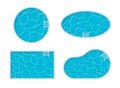 Set of different swimming pools top view Royalty Free Stock Photo