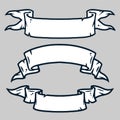 Set of different tipes of retro vintage ribbon