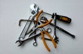 Set of different tools. Hanging tools. Royalty Free Stock Photo