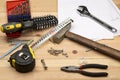 Set of different tools for repair and construction Royalty Free Stock Photo