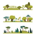 Set of different trees species