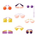 Set with Different Type of Flat Style Glasses. Royalty Free Stock Photo