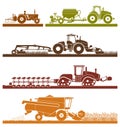 Agricultural mechanization icons.