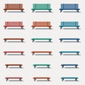 Set of different types benches