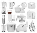 Set of different types of kitchen appliances