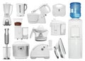 Set of different types of kitchen appliances