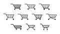 A set of different types of shopping carts for apps and websites