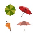 a set of different umbrellas of different colors Royalty Free Stock Photo