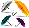 Set of different umbrellas