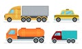 Set Of Different Urban And Industrial Transport Vector Illustrations Royalty Free Stock Photo