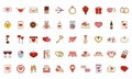 Set of different valentine day flat design icons Vector